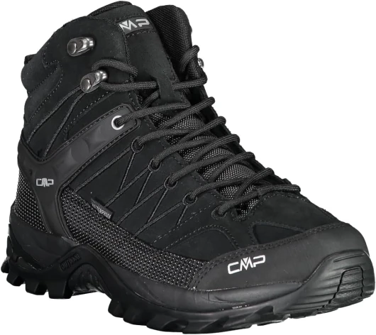 RIGEL Mid Men’s Waterproof Hiking Boots – All-Terrain Trail Shoes with Ankle Support & FullOn GRIP Sole - Designed in Italy - 9 Nero-nero