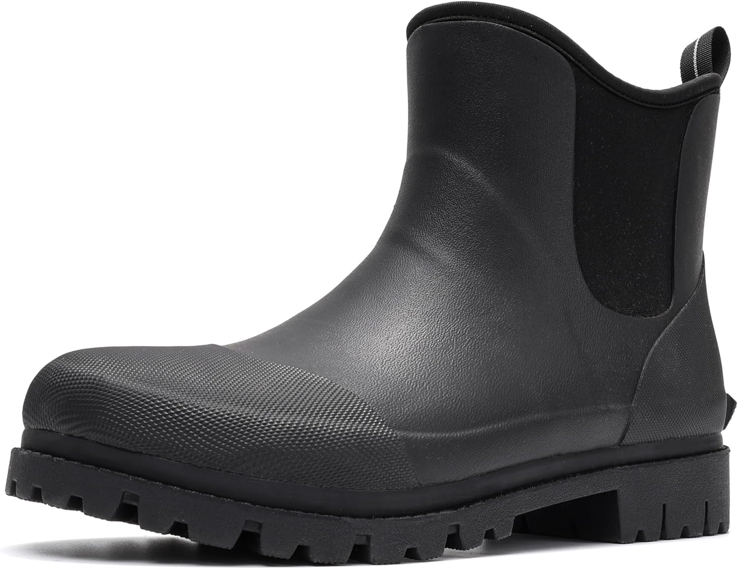 Men's Rain Boots Wide Calf Waterproof Rubber Boots Wide Width Non Slip Work Boots Ankle/Short Chelsea Rain Boots Hunting Boots Mud Boots for Fishing, Agriculture, Outdoor 12 Wide Black