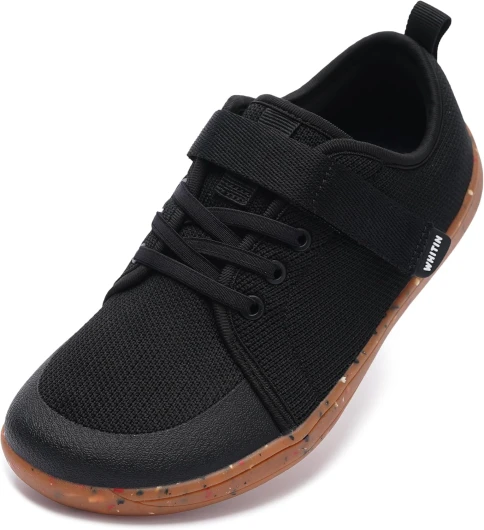 Little/Big Kid Barefoot Shoes - Boys/Girls Lace-up Minimalist Sneakers - Wide Toe Box - Natural Flexible Fit 2 Wide Little Kid W8k6 - Black Multi