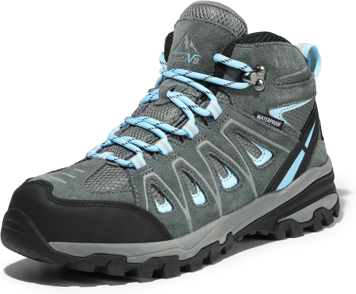 Women's Waterproof Hiking Boots Outdoor Trekking Camping Trail Hiking Boot 7.5 Grey/Blue
