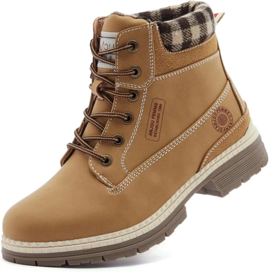 Work Hiking Boots for Women Waterproof - Womens Outdoor Ankle Boots Lightweight Snow Winter Boots for Trekking Walking 6.5 19-spring-yellow