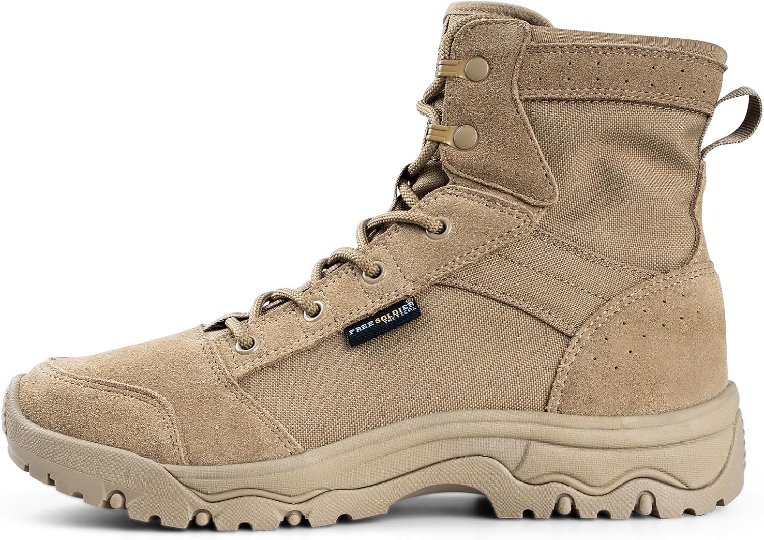Men's Tactical Hiking Boots Lightweight Comfortable Combat Work Boots 6 Inches 10.5 Tan