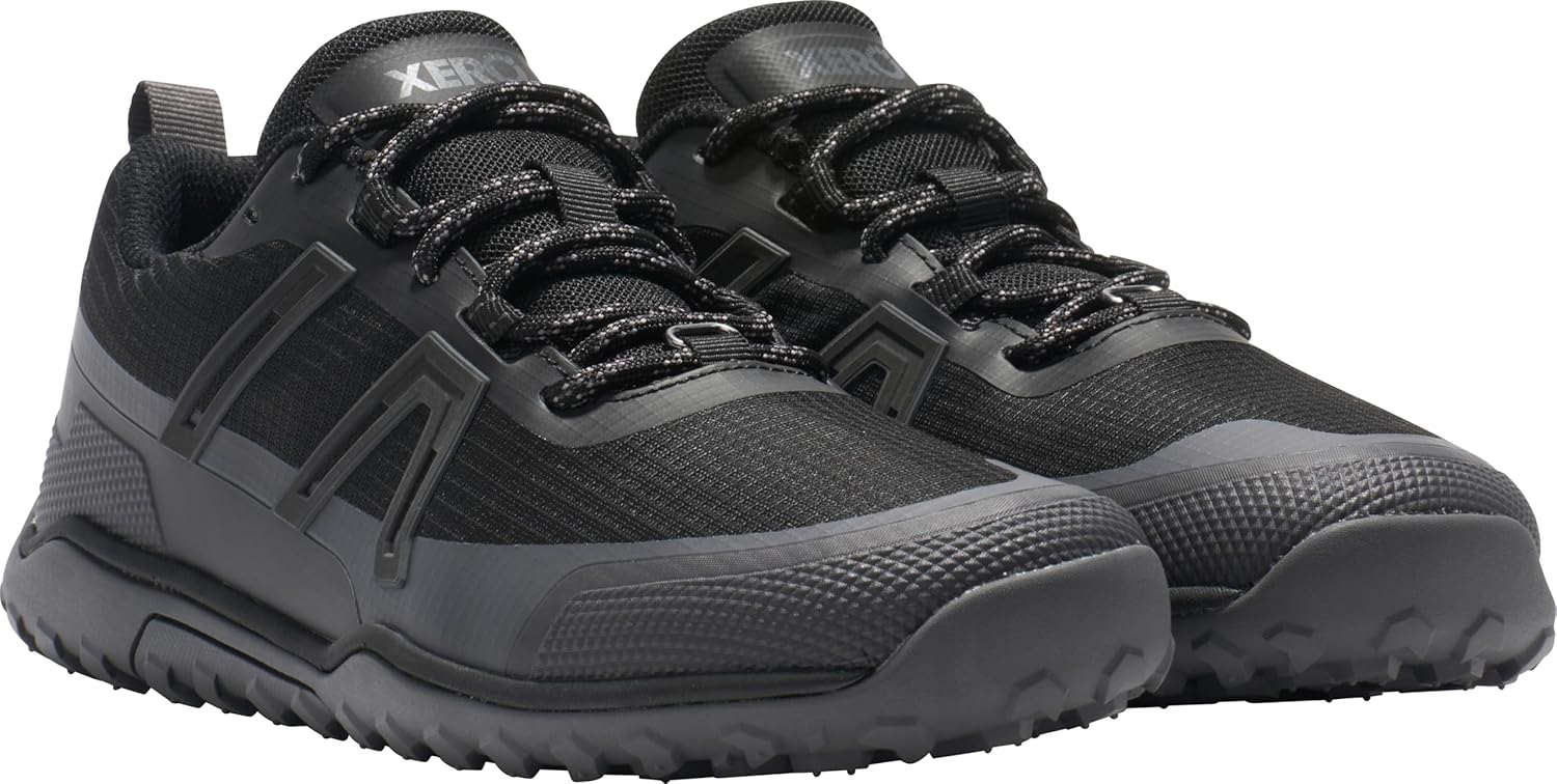 Women's Scrambler Low Waterproof Barefoot Trail Run Shoe 7.5 Black/Asphalt