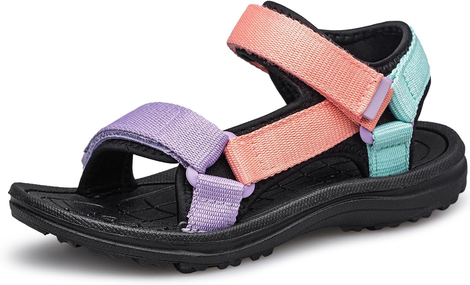 Boys Girls Sandals Open-Toe Summer Outdoor Unisex Child Sport Sandals Athletic Lightweight(Toddler/Little Kid/Big Kid) 11 Little Kid Orange Purple/Black