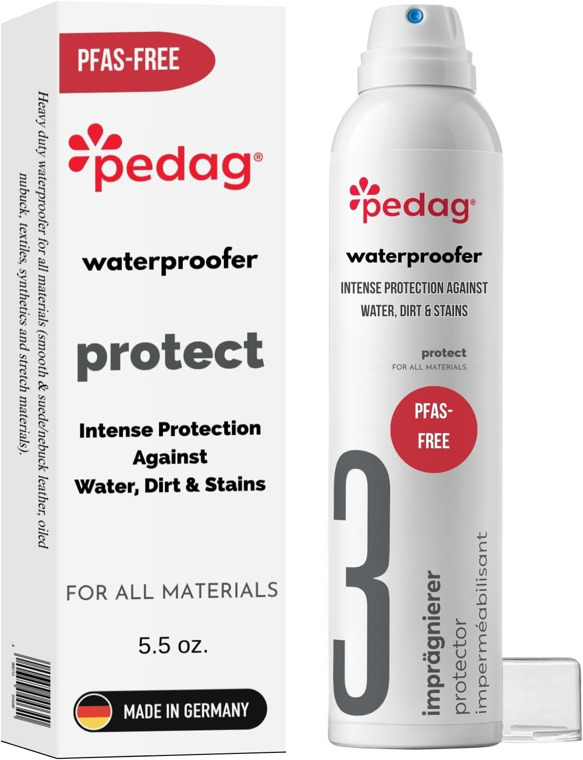 PFAS-Free Waterproofer - German Made - Heavy Duty Waterproof and Stain Repellent - Canvas & Fabric Spray Protector - Waterproofing Spray and Guard for Boots, Shoes, Tents, Hats, Jackets - 1 Can Aerosol