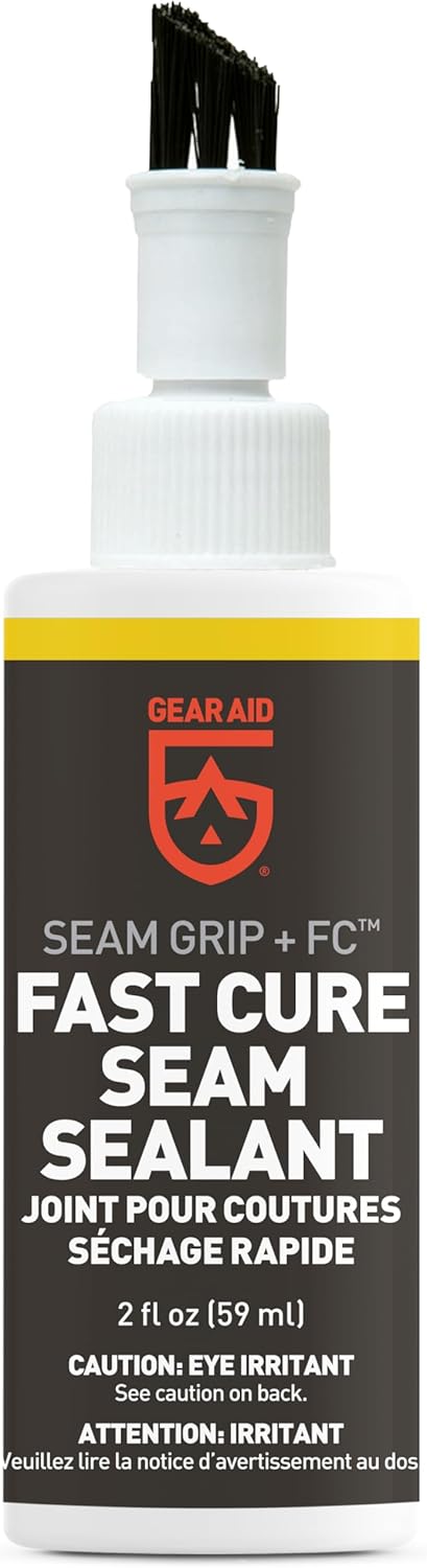 Seam Grip FC Fast Cure Sealant for Sealing Seams on Tents, Rainflies, Shelters, Awnings, Tarps and Pop-ups Made of Nylon, Vinyl, Clear, 2 fl oz 2 fl oz, 1 Pack Sealant