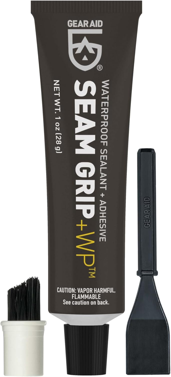 Seam Grip WP Waterproof Sealant and Adhesive for Jackets, Tents, Sleeping Pads and Outdoor Fabric - Repairs Rips, Seals Seams on Nylon, Canvas and Vinyl 1 Oz Repair Kit