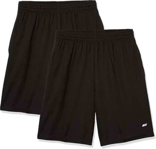 Men's Performance Tech Loose-Fit Shorts (Available in Big & Tall), Pack of 2 Large Black