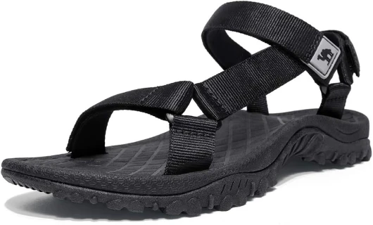 Hiking Sport Sandals for Men Anti-skidding Water Sandals Comfortable Athletic Sandals for Outdoor Wading Beach 9.5 Black