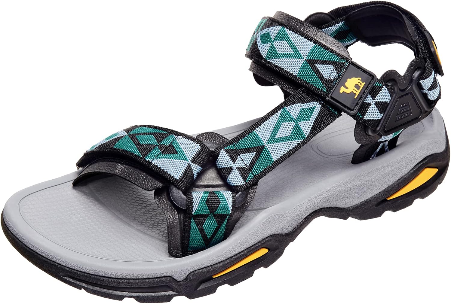 Mens Waterproof Hiking Sandals with Arch Support Open Toe Summer Outdoor Beach Water Comfortable Sport Sandals 11 Black Green Grey
