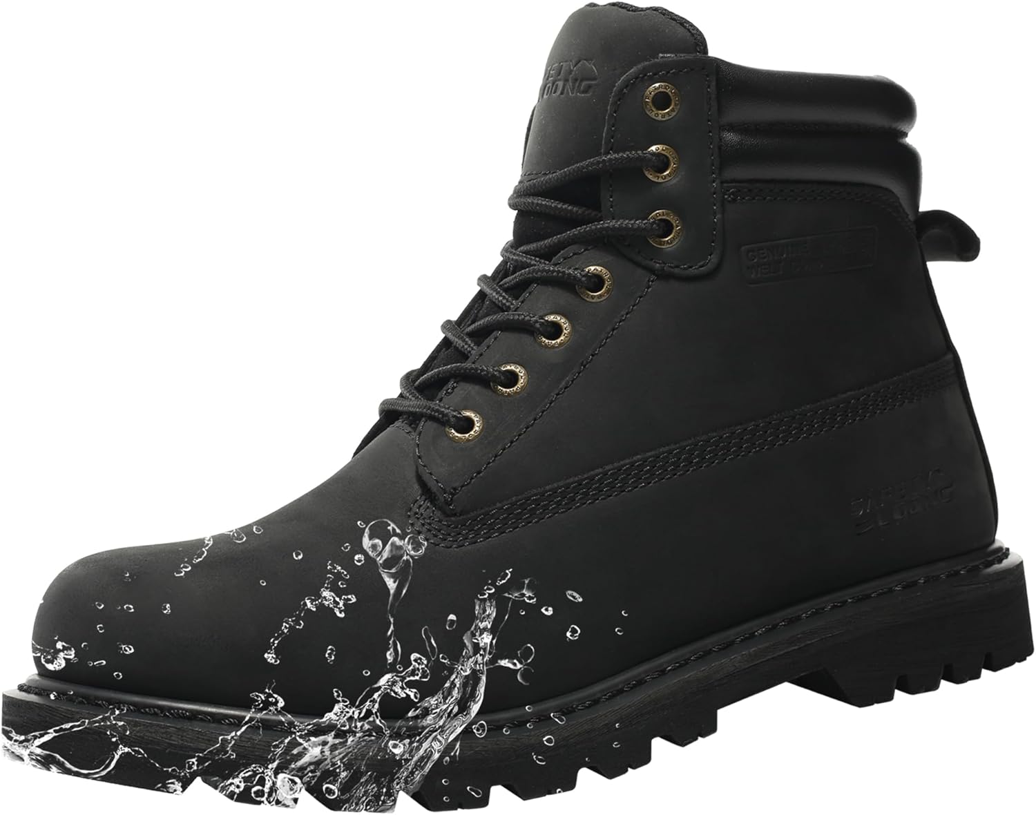 Work Boots for Men Waterproof Soft Toe Non Slip Comfortable Workboots 11 Black-waterproof