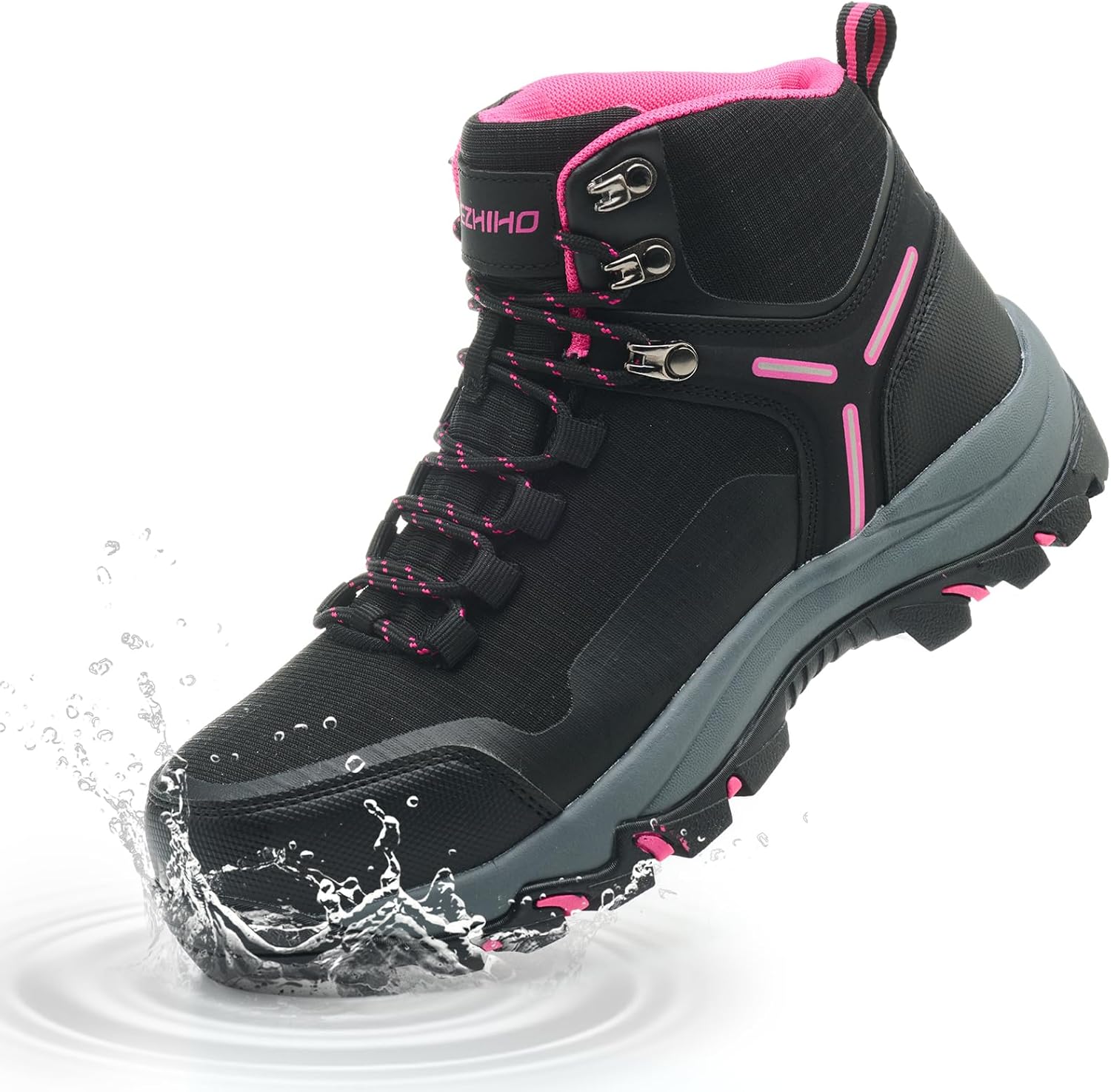 Waterproof Steel Toe Boots for Women Wide Width Non Slip Work Boots Lightweight Slip Resistant Safety Shoes Indestructible Construction Composite Toe Sneakers 7.5 Pink