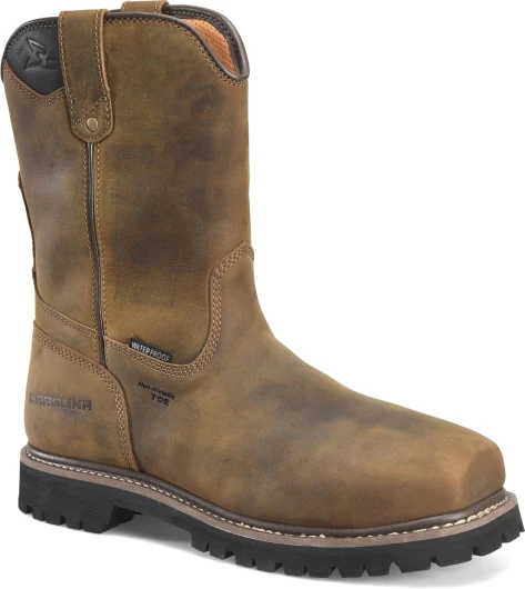 Men’s 10” Safety Toe Ranch Wellington Boots, Durable Industrial Boots for Construction, Waterproof 10 Brown