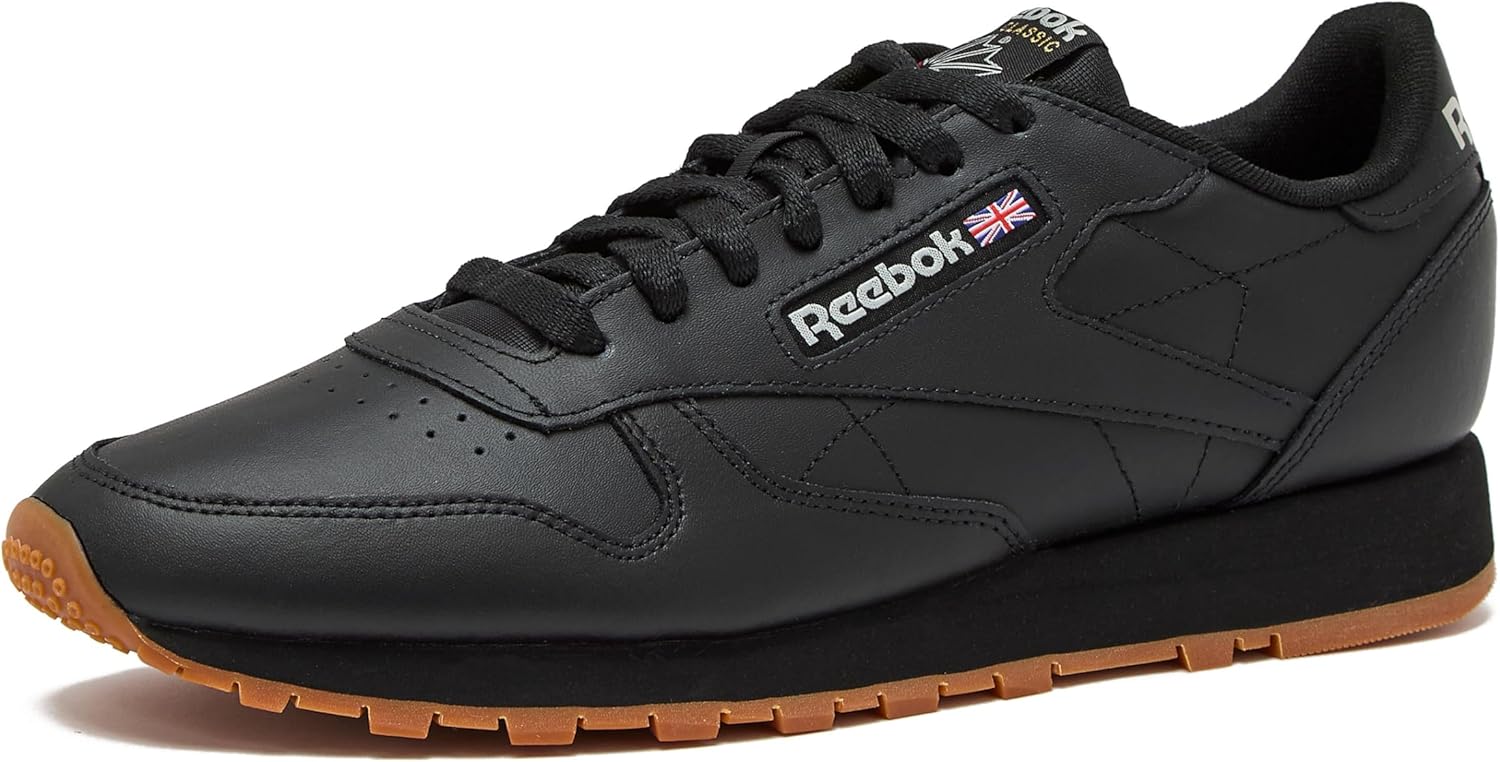 Men's Classic Leather Sneakers 3.5 Core Black/Pure Grey5/Reebok Gum3