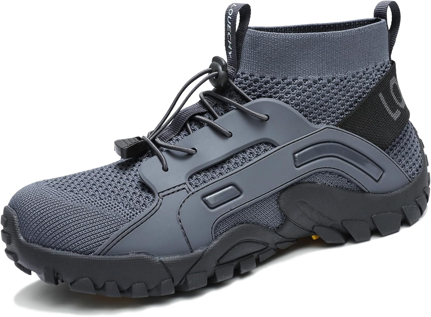 Men's Hiking Shoes Slip-On Walking Shoes Breathable Sock Sneakers 10 Dark Grey