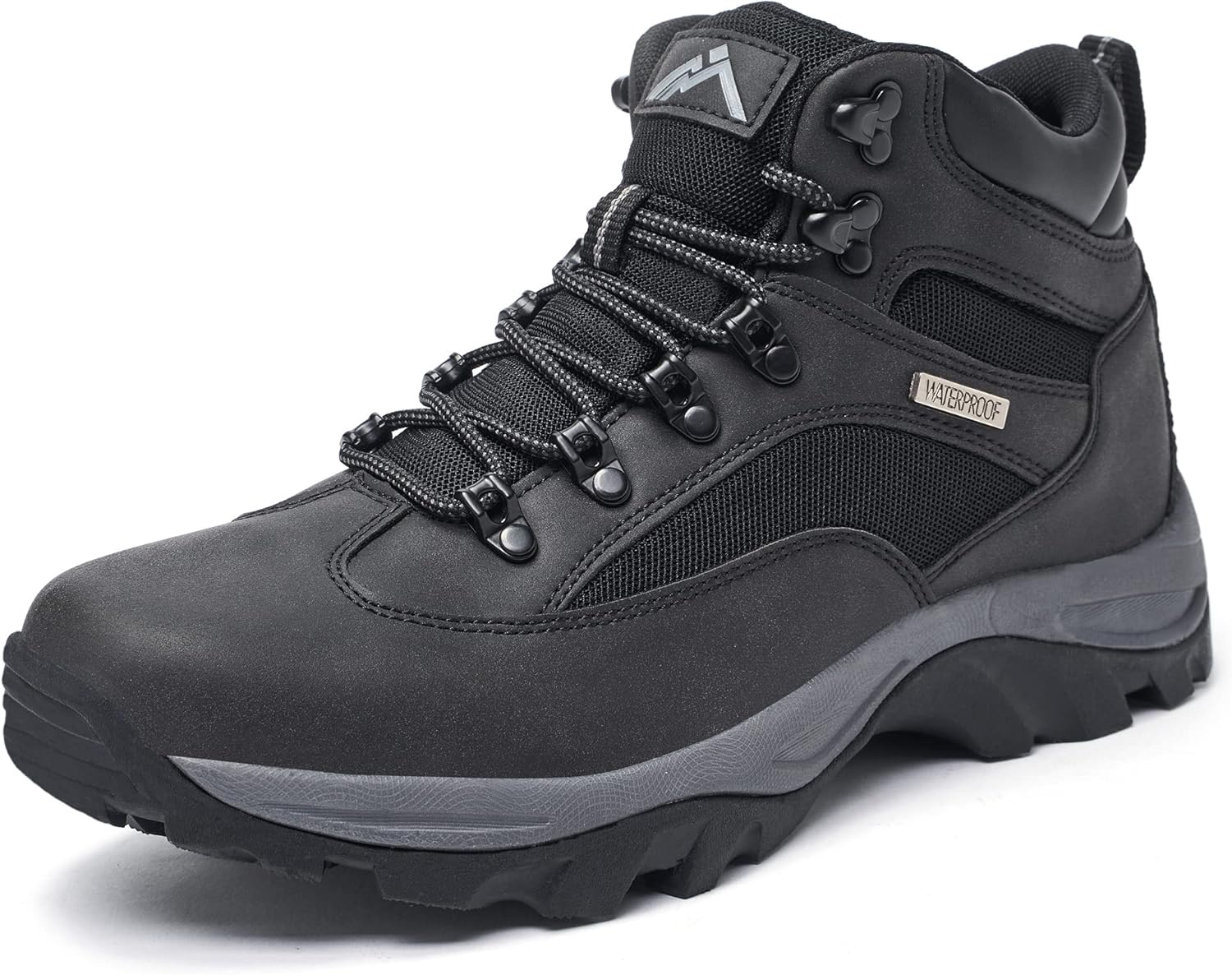 CC-Los Men's Waterproof Hiking Boots Outdoor Relaxed Fit Lightweight Size 7-13.5 7 Black