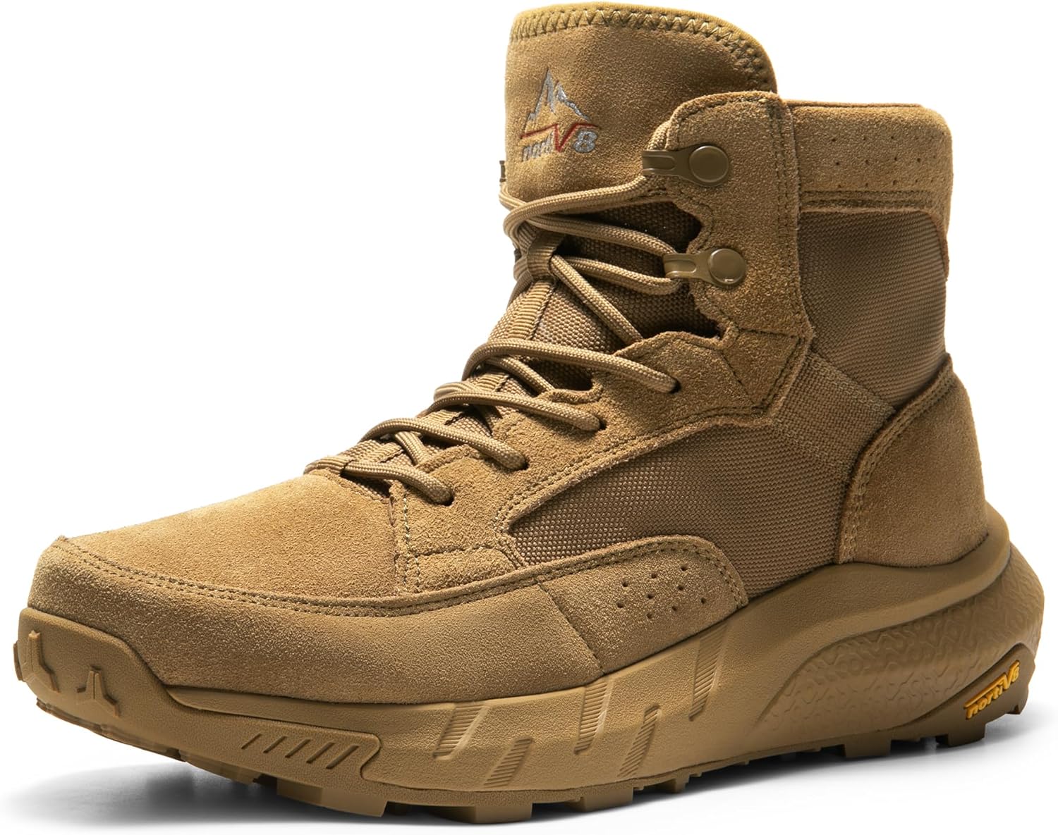 Men's Lightweight Casual Work Boots Leather Military Outdoor Hiking Motorcycle Combat Boots Commando 11 Coyote