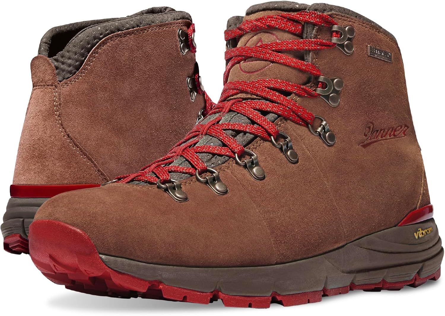 Mountain 600 Waterproof Hiking Boots for Men - Lightweight, Durable Upper with Breathable Lining, Shock-Absorbing Footbed & Traction Outsole 11 Wide Brown/Red