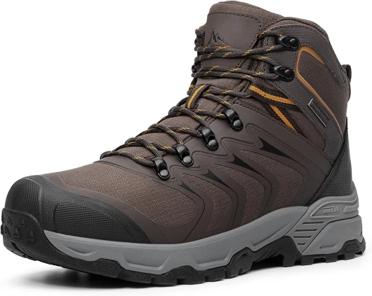 Men's Waterproof PRO Hiking Boots Outdoor Lightweight Non-Slip Arch Support Trekking Camping Ankle Boots Armadillo 3.0 12 Brown