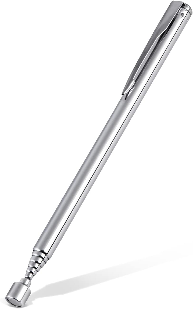 1 Piece 3.5LBs Telescoping Magnetic Pickup Tool, with Pen Clip Design, Magnet Stick Rod Extendable 5.1" to 25.4" for Men, Birthday, Father's Day, Christmas Gift 1 Piece 3.5 Lbs