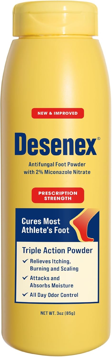 Anti-Fungal Foot Powder, Cures Most Athlete’s Foot, 2% Miconazole Nitrate, Helps Relieve Itching, Burning and Scaling, Attacks and Absorbs Moisture, 3oz Bottle Unscented 3 Ounce (Pack of 1)