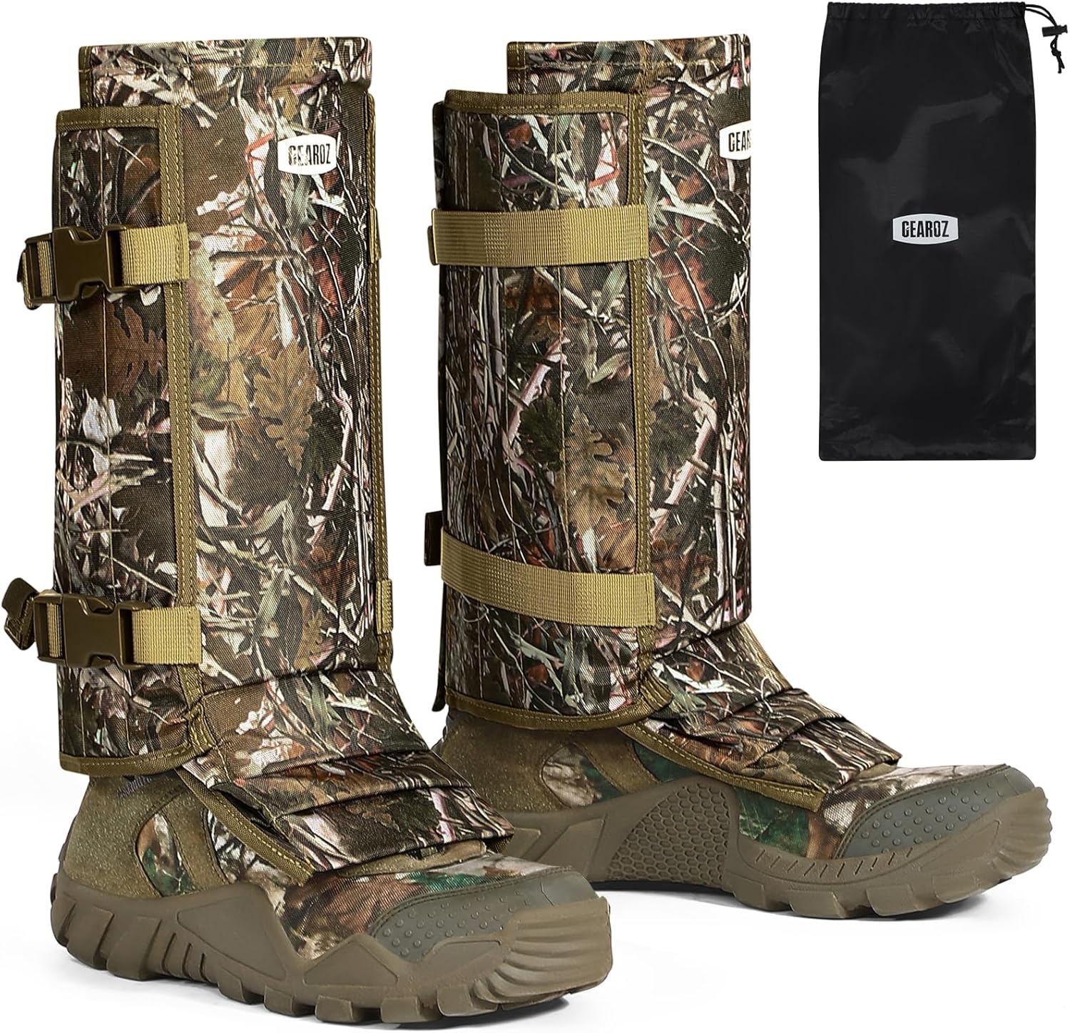 Snake Gaiters Snake Chaps, Waterproof Lower Legs Snake Guards, Snake Bite Protective Gaiters, Anti-Snake Gaiters for Men/Women, Adjustable Size for Hunting/Hiking/Farm Working Camo