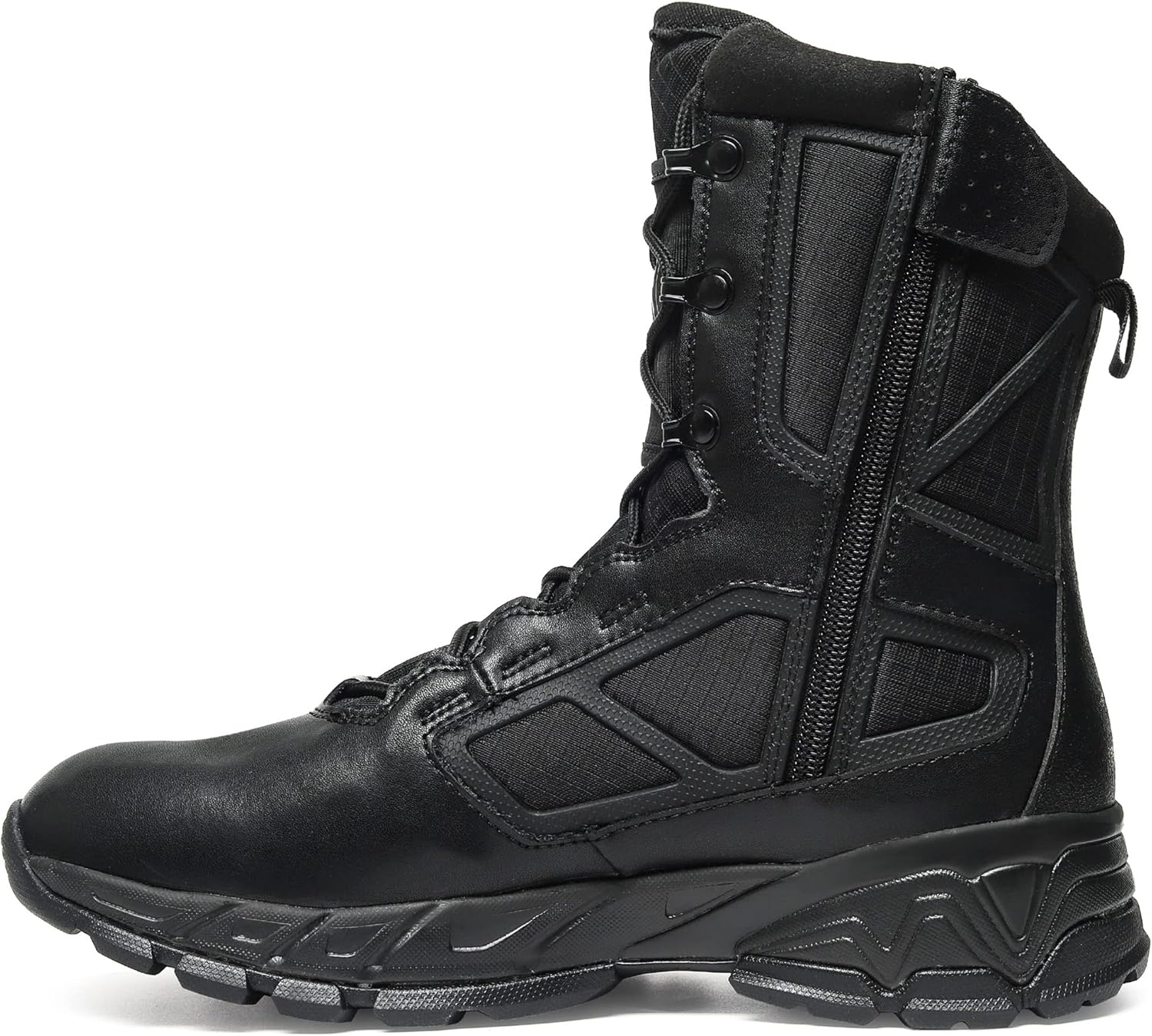 Men's Military Tactical Work Boots Lightweight Side Zipper Army Combat Hiking Boots
