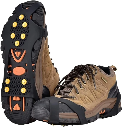 Ice Snow Grips Over Shoe/Boot Traction Cleat Spikes Anti Slip Footwear Large( 8-11 MEN /10-13 WOMEN) 10 studs