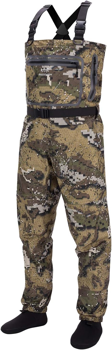 Breathable Ultra Lightweight Veil Camo Chest Stocking Foot Fishing Hunting Waders for Men Small Stocking Foot