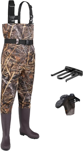 Fishing Waders for Men, 2-Ply Nylon/PVC Waterproof Women Chest Waders with Boots, Hunting Waders with Boot Hanger