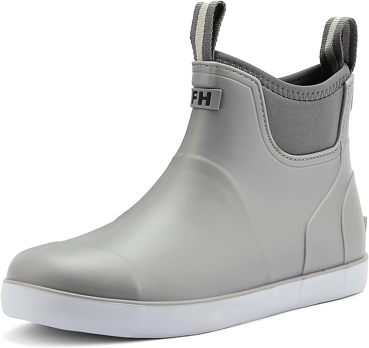 Men's Deck Boots, Waterproof Ankle Rain Boots Men Anti-Slip Traction, Outdoor Rubber Fishing Garden Boots High-Performance Shoes for Farming Grey 11