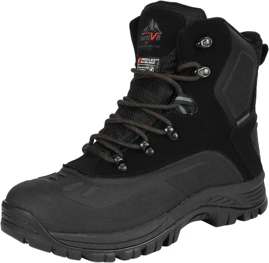 Men's Insulated Waterproof Construction Hiking Winter Snow Boots 12 Black/1