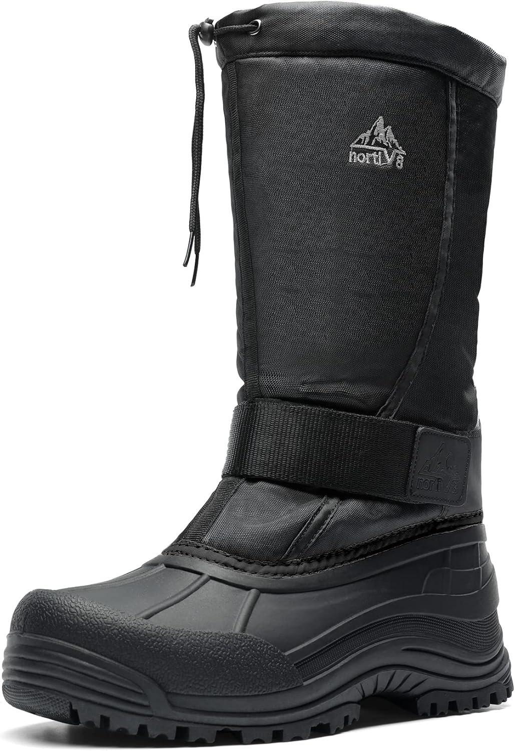 Men's Waterproof Hiking Winter Snow Boots Insulated Fur Liner Lightweight Outdoor Tall Boots 11 Black