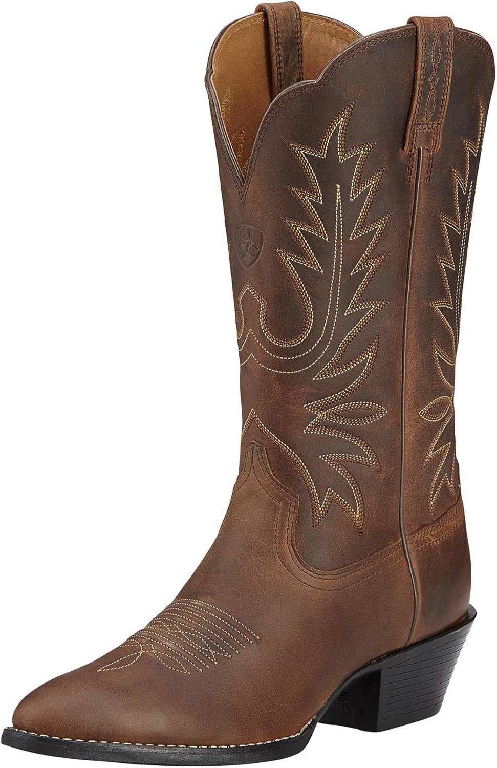 Women's Heritage Western R Toe Western Cowboy Boot 8 Distressed Brown