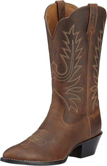 Women's Heritage Western R Toe Western Cowboy Boot 8 Distressed Brown