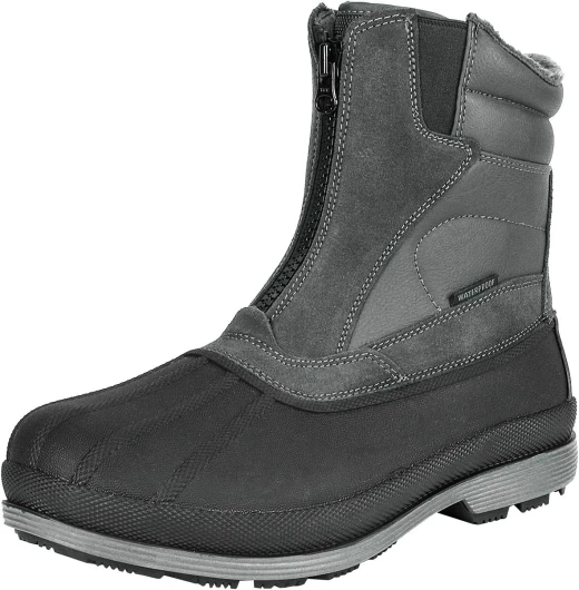 Men's Insulated Waterproof Winter Snow Boots Warm Outdoor Boots for Cold Weather 9.5 170410-grey/Black