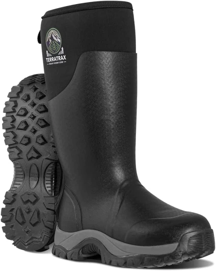 Men's Waterproof Insulated Rubber Hunting Boots – 6mm Neoprene Rain Boots for Outdoor Work, Fishing, Farming & Gardening