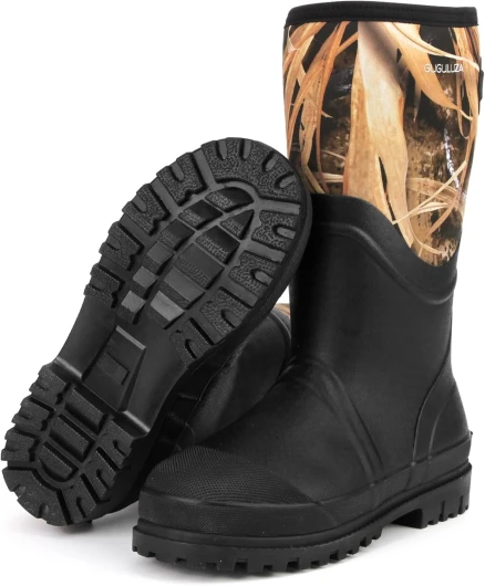 Hunting Rubber Boots, Waterproof Hunting Boots with 6 mm Neoprene for Men, Insulated Rain Boots for Outdoors Camo 9 Women/8 Men