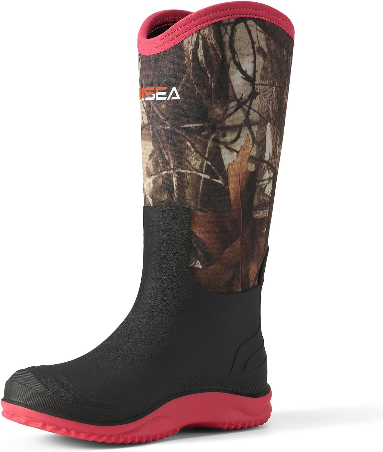 Women's Mud Boots, Waterproof Tall Garden Boots, Insulated Neoprene Rubber for Outdoor Activities: Hunting, Gardening, Farming, Muddy Yard Work, Sizes US 6-11 7 Camo