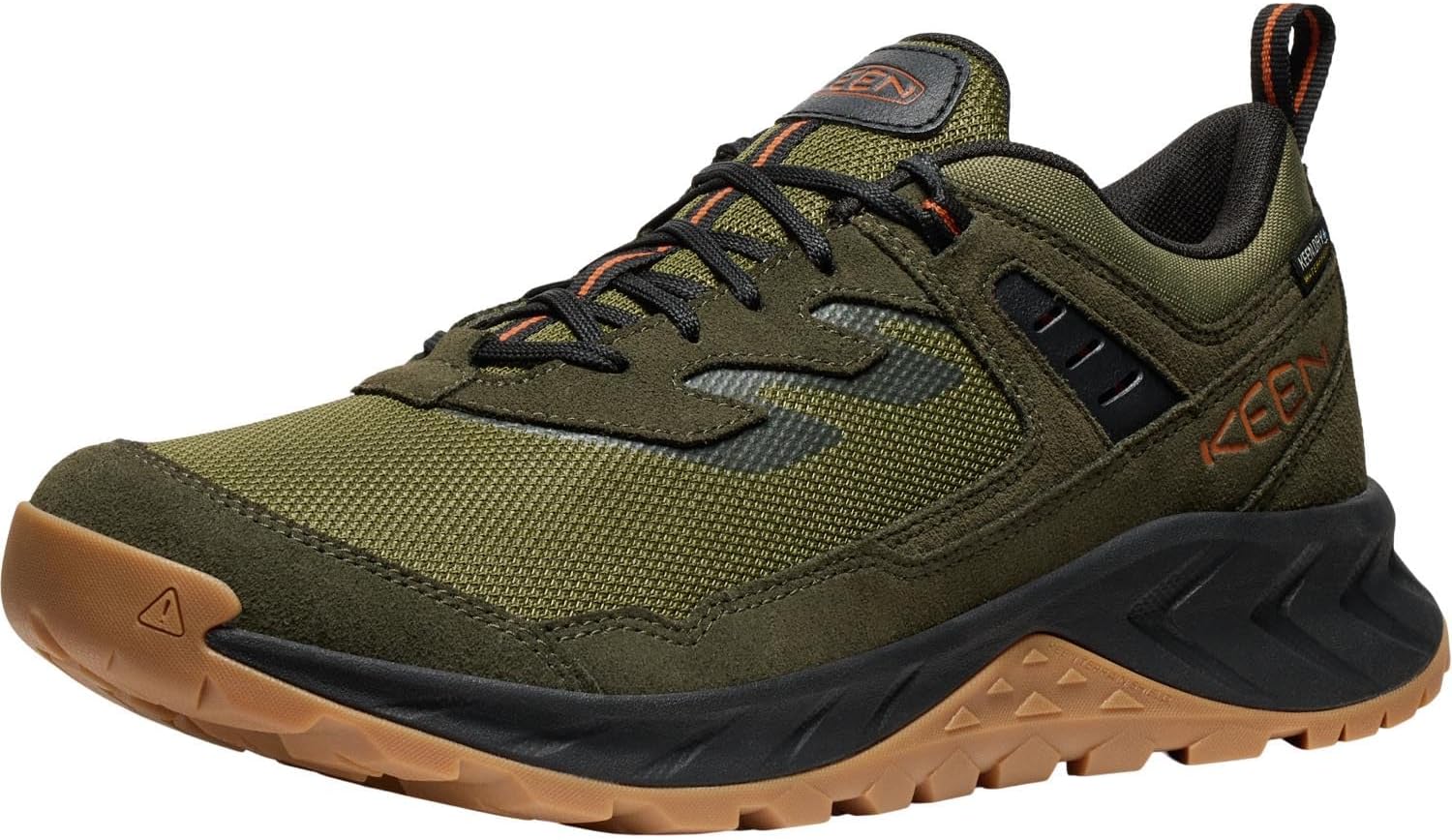 Men's Hightrail Low Height Durable Lightweight Breathable Leather Waterproof Hiking Shoes 10 Winter Moss/Gold Flame