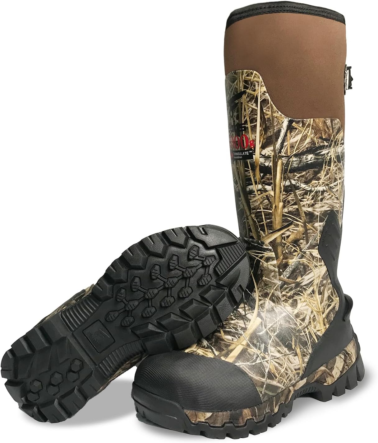 Rubber Hunting Boots with 1000G Thinsulate Insulation,Next Camo Waterproof Rubber Mud Muck Boots with 5mm Neoprene for Men Next Camo 10