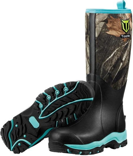 Hunting Boot for Women, Insulated Waterproof Sturdy Women's Hunting Boot, 6mm Neoprene and Rubber Outdoor Boot Next Camo G2 8 Next Camo G2 Mint Green