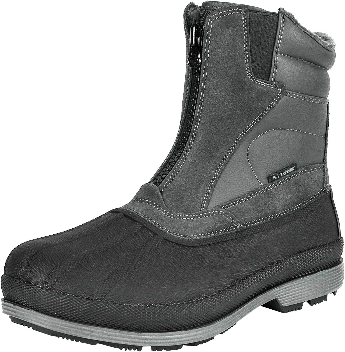 Men's Insulated Waterproof Winter Snow Boots Warm Outdoor Boots for Cold Weather 10 170410-grey/Black