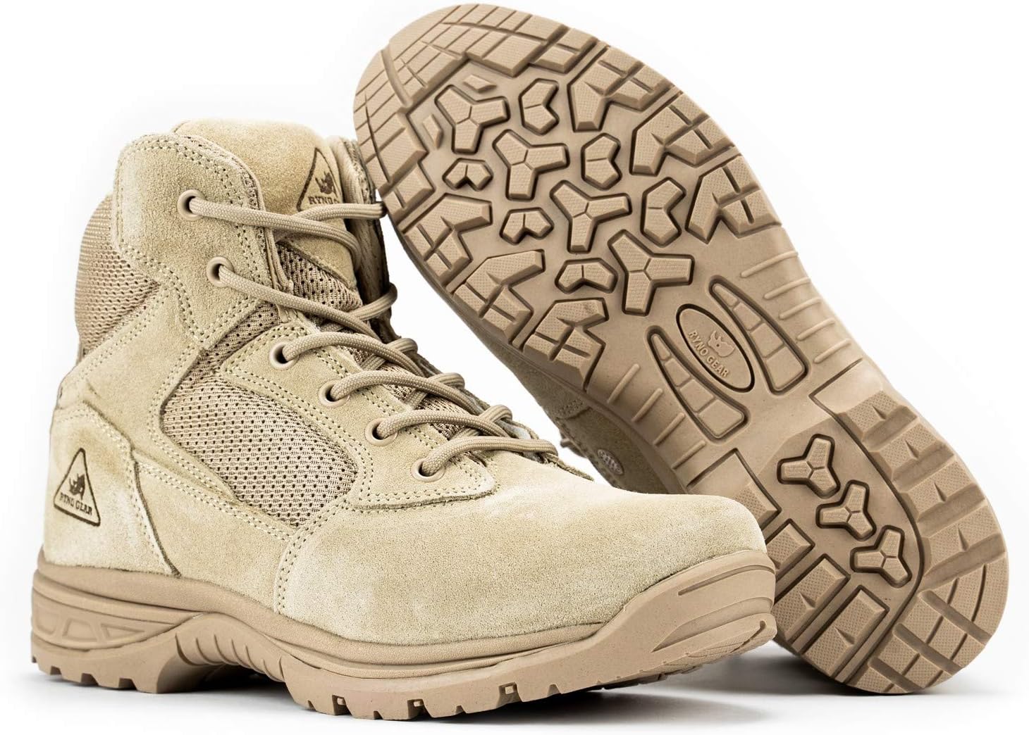 6" Coolmax Tactical Combat Breathable Side Zip Boots 9 6" Beige