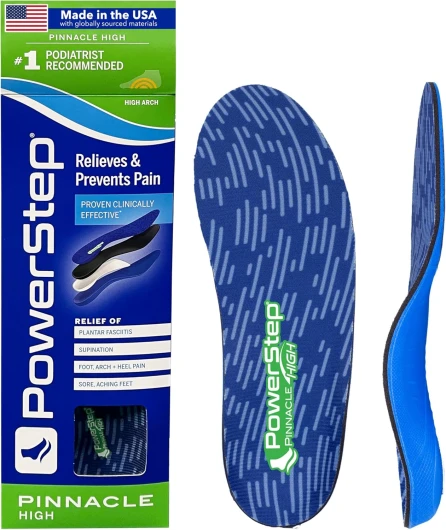 High Insoles - High Arch Pain Relief Orthotic, Supination Inserts Men's 6-6.5 / Women's 8-8.5 Factory