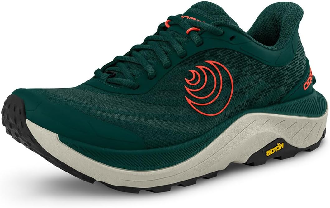 Men's Ultraventure 4 Comfortable Cushioned Durable 5MM Drop Trail Running Shoes, Athletic Shoes for Trail Running 8 Dark Teal/Orange