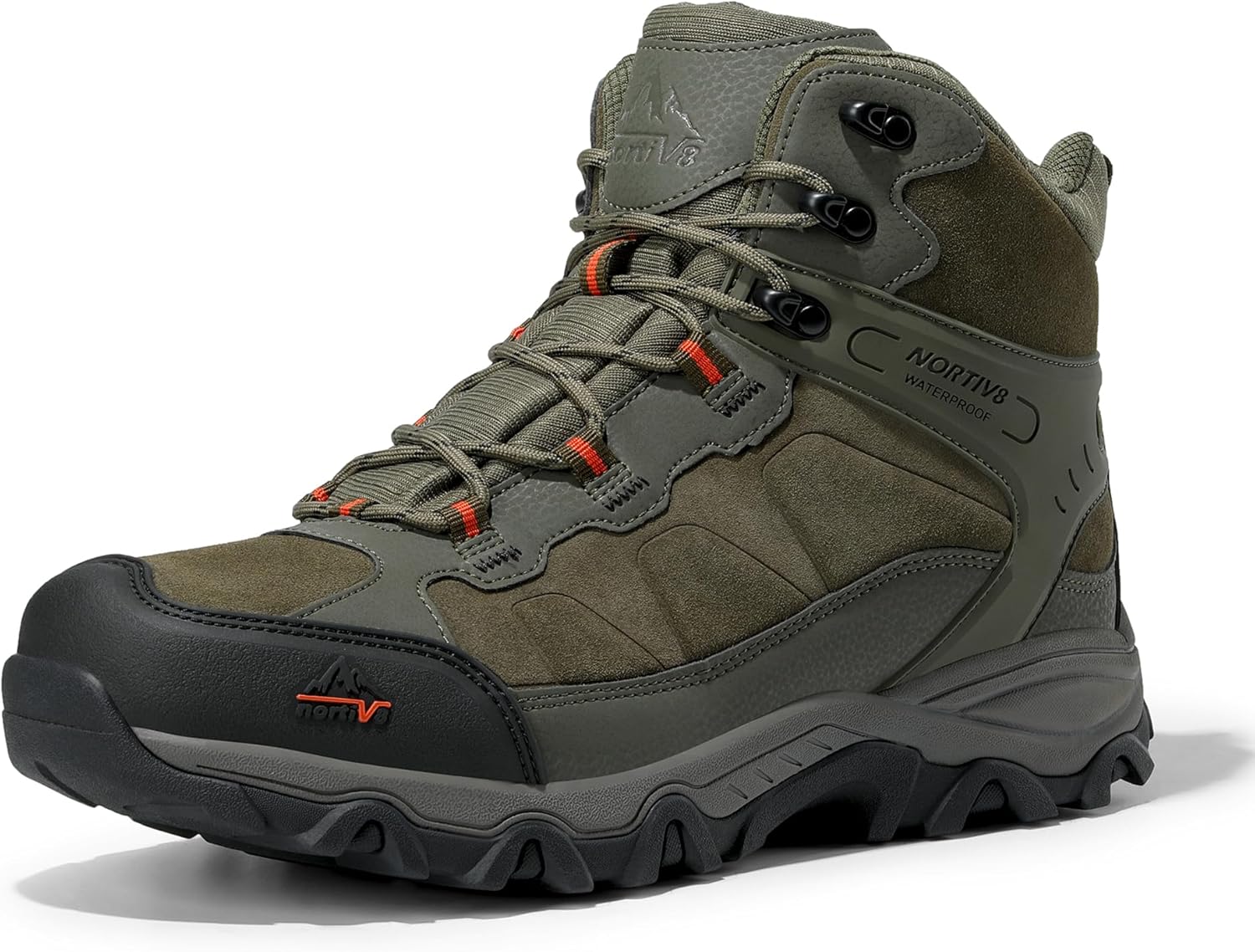 Men's Waterproof Hiking Boots Outdoor Mid Trekking Lightweight Mountaineering Shoes Paladin 11 Army Green