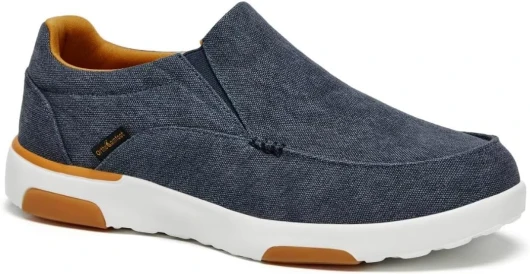 Men's Orthopedic Comfortable Slip-On Shoes with Arch Support, Orthotic Loafers for Plantar Fasciitis, Canvas Leisure Vintage Flat Walking Shoes for Foot and Heel Pain Relief 11 W1-denim