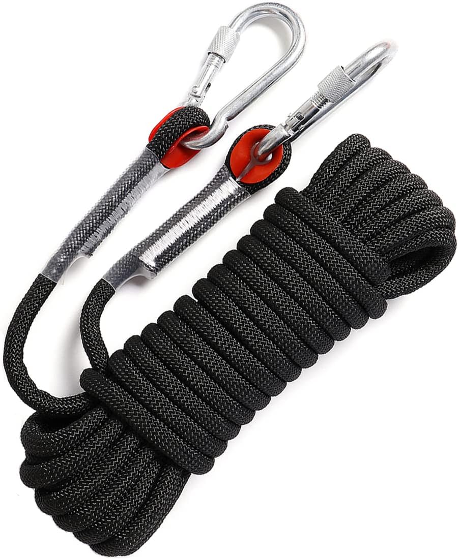 Static Climbing Ropes 35FT,50FT,100FT,150FT,200FT,250FT(Diam 10mm,16mm) Black(diam 10mm) 35 FT