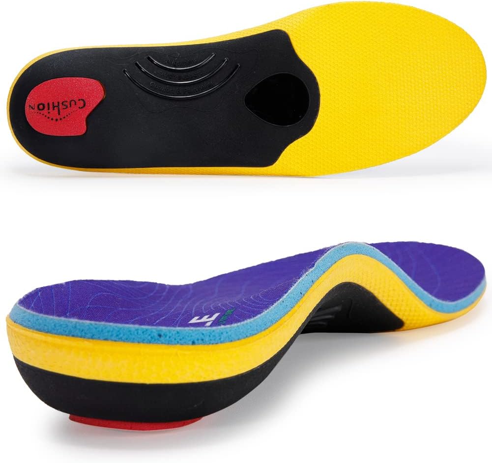 Heavy Duty Support Pain Relief Orthotics - 220+ lbs Plantar Fasciitis High Arch Support Insoles for Men Women, Flat Feet Orthotic Insert, Work Boot Shoe Insole, Absorb Shock with Every Step MEN 13-13 1/2 - WOMEN 15 - 15 1/2--(310mm) Blue-xva227